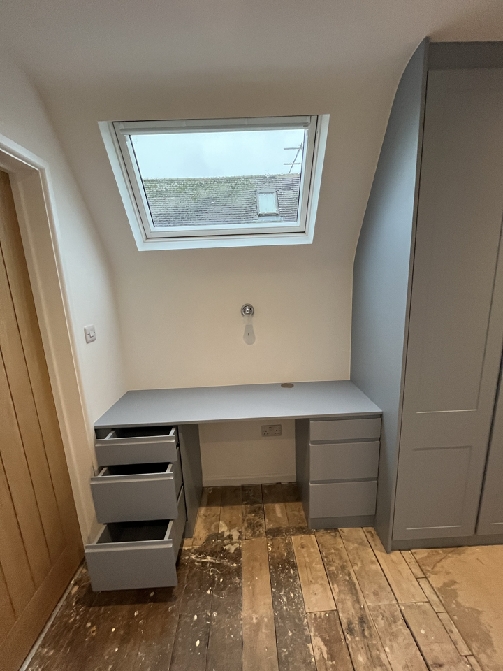 Elland style angled wardrobe in Denim
