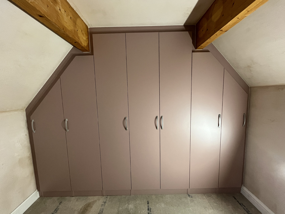 Simply angled wardrobe in Blush Pink
